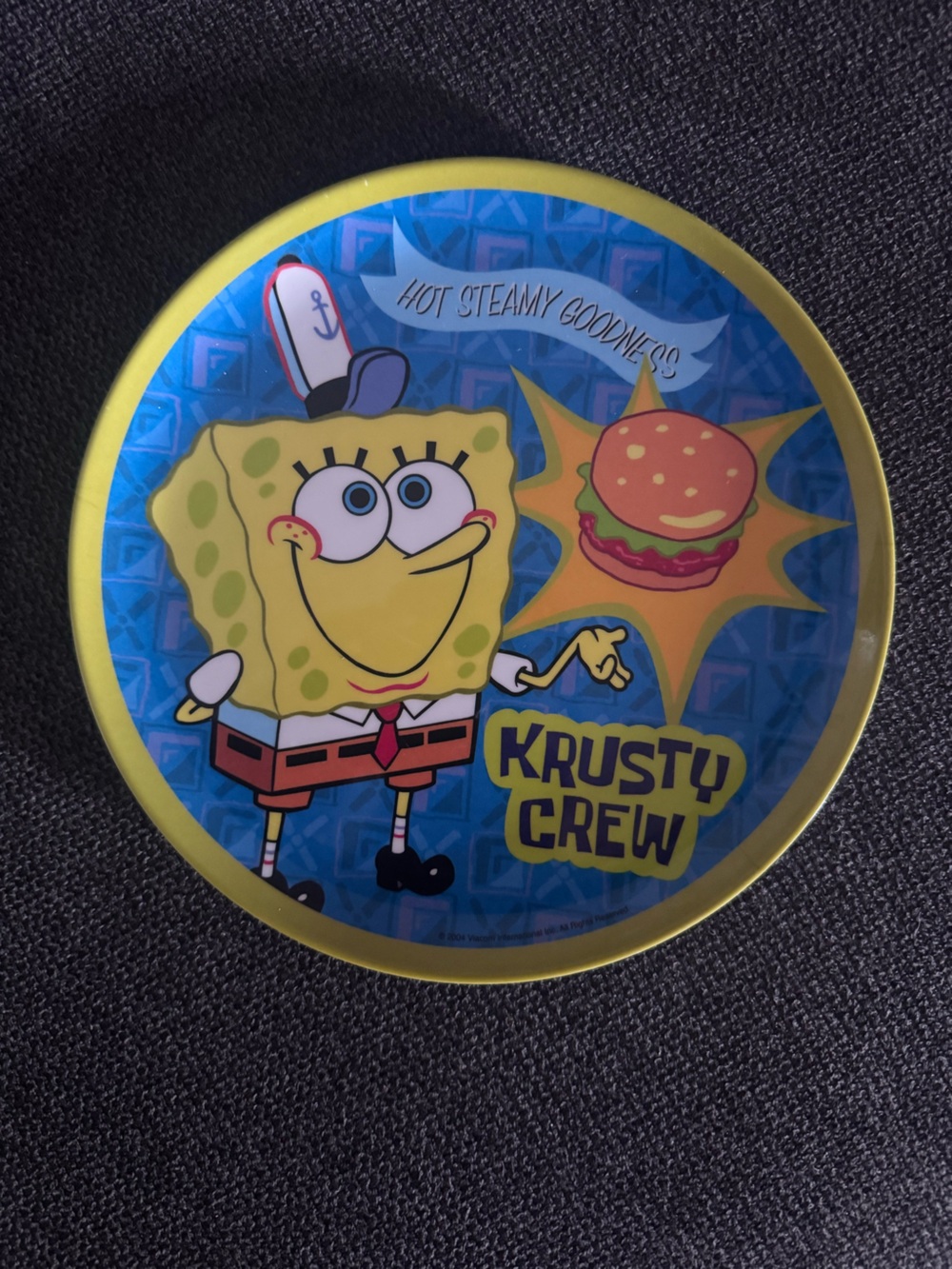 SpongeBob SquarePants Yellow & Blue Krusty Crew plate melamine